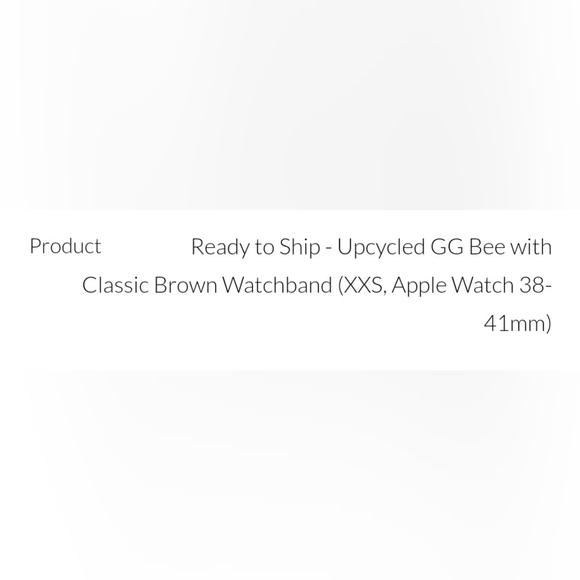 Spark'l Upcycled GG bee cuff band, XXS, Apple watch 38-41 mm adapters - Picture 3 of 4